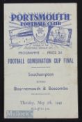 1948 49 Football Combination Cup Final Southampton v Bournemouth & Boscombe 5 May 1949 at Portsmouth