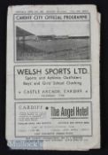1944/45 War League south Cardiff City v Wolves 28 April 1945, 4 pages. Creases, fold, edge tears,