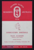Melbourne Olympic games football semi-finals 4/5 December 1956 Yugoslavia v India, USSR v