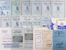 Selection of Nuneaton Borough home match programmes to include 1950/51 Walsall 1951/52 Hednesford