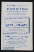 War time 1944 Army v Ireland 23 April 1944 at Dublin. Good.