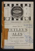 1937/38 Southport v Doncaster Rovers 4 September 1937 at Haig Avenue. Poor/damaged, has all pages,