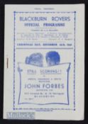 1946/47 Blackburn Rovers v Blackpool Xmas Day match programme. Fair-good.