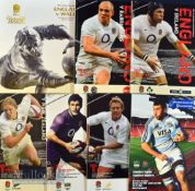 England Home Rugby Programmes 2009 & 2010 (7): Argentina at Old Trafford June 2009, three Autumn
