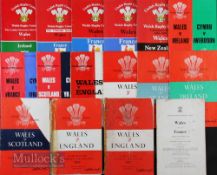 Wales Home Rugby Programmes 1956-1987 (16): ‘Doublers’ from lots 25, 26 & 27, joblot, some only