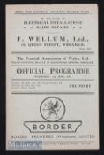 1946/47 Chester v Merthyr Tydfil Welsh Cup final replay programme, 4 pages. Good.