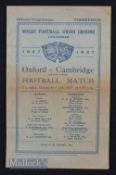 1937 Oxford v Cambridge Varsity Match Rugby Programme: Decisive Dark Blue triumph with Prince Alex