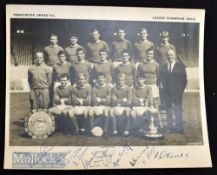 1964/65 Manchester Utd (Division 1 Champions) black & white team photograph with player signature to