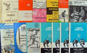 Welsh Club (inc Cup) Programmes 1970s (13): Cardiff v Bridgend (Cup) 1/1/75, Penarth 1977-8,