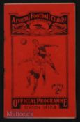 1937/38 Arsenal v Everton match programme 1st January 1938, rusty staples