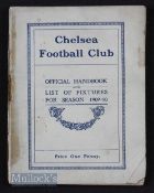 1909/10 Chelsea handbook containing photos/articles and general information, pocket sized. Cover