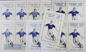 Collection of Lowestoft Town home match programmes v Harwich & Parkeston 1946/47, 1947/48, Tottenham
