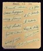 1932 Arsenal FC Signed Album Page with signatures cut out and stuck to page, featuring Hapgood,