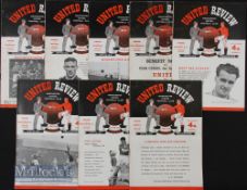 1953/54 Manchester United home match programmes v Burnley, Wolves, Liverpool, Middlesbrough, Preston