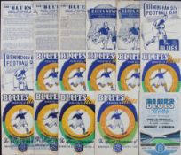 Selection of Birmingham City home match programmes to include 1946/47 Millwall 1947/48 Notts. County