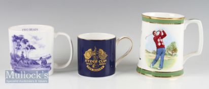 3 Golfing Bone China Tankards – Royal Doulton The Golf Tankard limited edition 421 of 9,500,