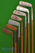 7x Various metal and brass blade putters Gibson Kinghorn blade, Mussel back blade, Tom Watt Royal