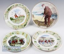 4 St Andrews Bone China Golfing Scene Plates incl The Golfers, The Edinburgh Golfers on