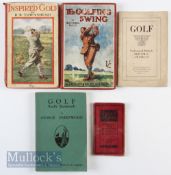 Various Golf Books titles include Inspired Golf by R B Townshend 1921, The Golfing Swing by B