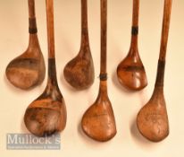 6x Assorted large/mid-size socket neck woods MacAllen Glasgow stripe topped large head deep face