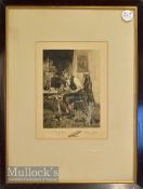 Dendy Sadler (1854-1923) signed original engraved print - “A Winter Evening” published London 1914