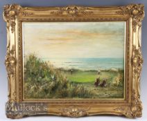 Ireland – ‘The 17th Green Ballybunion’ Golf Club Oil Painting depicts the 17th Green, within