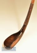 c1880 McEwan long nose dark stained Beechwood putter measures 36 ½” in length overall, fitted with