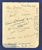 1933 Scotland Golf Team Autograph Page featuring autographs of Dobson, Wilson, Forrester,