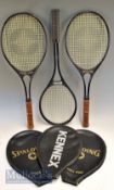 3x Metal Framed Tennis Rackets – Kennex Smash no.701 aluminium racket and 2x Spalding Rebel Pro 4