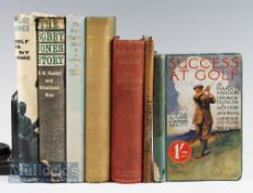 Assorted Golfing Books titled include Bobby Jones Golf is my Game 1961, The Bobby Jones Story 2nd