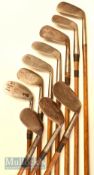 10x Assorted irons to including Decca mashie niblick, Gibson of Kinghorn mashie niblick, wide sole