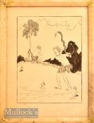 W Heath Robinson (1872-1944) Ink Drawing The Fall of Man from Humours signed in pencil to bottom