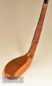 Auchterlonie of St Andrews wide head late longnose putter in light stained persimmon c1895 fitted
