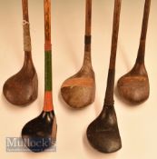 5x Assorted Drivers including 2x stripe top, 2x large headed drivers, a Wingate black stained and 2x