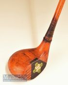 Hugh Glosby Peerless US Patent Office Brassie light stained persimmon Bulldog style drop toed head