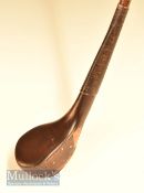 R Hunter of Royal St Georges GC bulger brassie in dark stained persimmon with full face leather