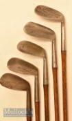 5x Assorted niblicks consisting of fine Staynorus ridged back niblick, J Bremner large head, Joyce