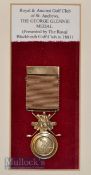 Royal & Ancient Golf Club St Andrews “The George Glennie” medal – c/w ribbon and presented by
