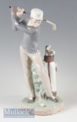 Lladro Bone China Golfer Figure – height 28cm with makers backstamp and impressed marks to base,