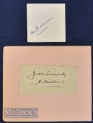 Herbert Strudwick (1880-1970) Cricket Autograph cutting laid to page together with Sir Don Bradman