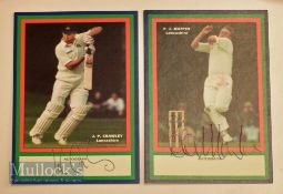 Lancashire Cricket Caps and Signed Trade Cards including a P J Martin Signed card and J P Crawley