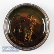 Royal Doulton Kingsware Ye 19th Hole Silver Rimmed Dish decorated with low relief golfer and