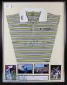 Rory McIlroy Signed golf t-shirt display with an Oakley t-shirt with sponsorship, signed to the