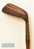 Rare Walter Pederson patent pending mashie niblick flanged sole No2 mashie niblick, with convex face