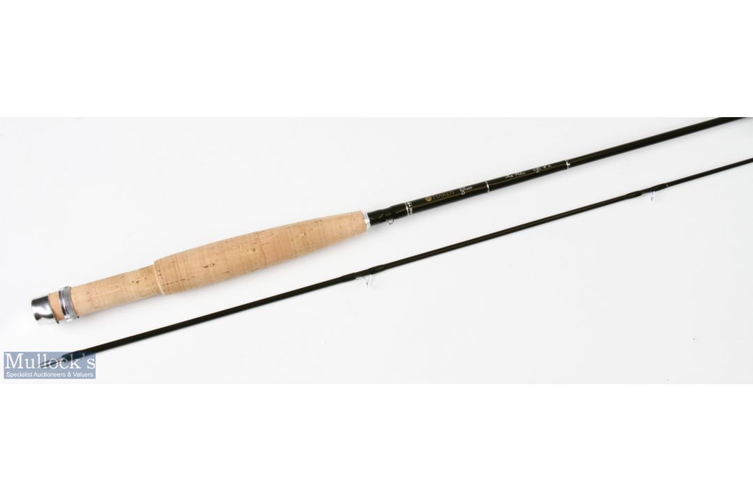 Fine Hardy ‘The Aln’ glass brook rod 5ft 2pc line No 2, appears unused, in MCB and alloy tube - Image 2 of 2
