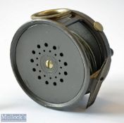 Hardy Bros England The Perfect 4” Alloy Salmon Fly Reel – with lacquered brass ribbed foot,