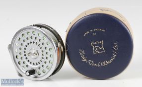 Hardy Bros England Marquis #8/9 alloy trout fly reel with smooth alloy foot, line guide, loaded with