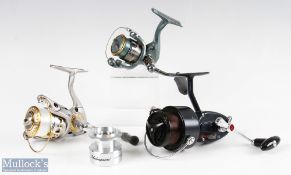 Garcia Mitchell 410 fixed spool reel and spool finished in blue, full bail arm etc, together with