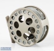 Fine Lamson LS 1:5 Litespeed 3 ¼” fly reel in smoke matt finish, rear drag adjuster, loaded with