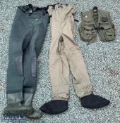 2 Pair of Fishing Waders one Ron Thompson Classic and the other Vision size XL and a Sasta fishing